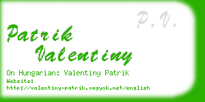 patrik valentiny business card